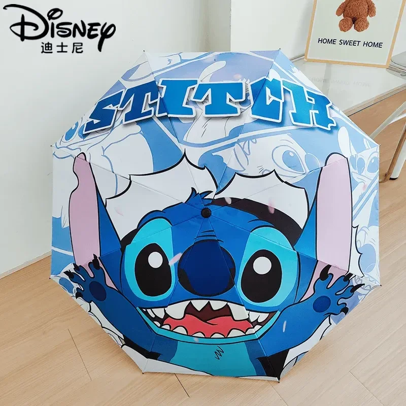 

Мультяшный Зонт Disney Lilo & Stitch Kawaii Sunumbrella с защитой от ультрафиолета 3 Складные фотообои для женщин и детей