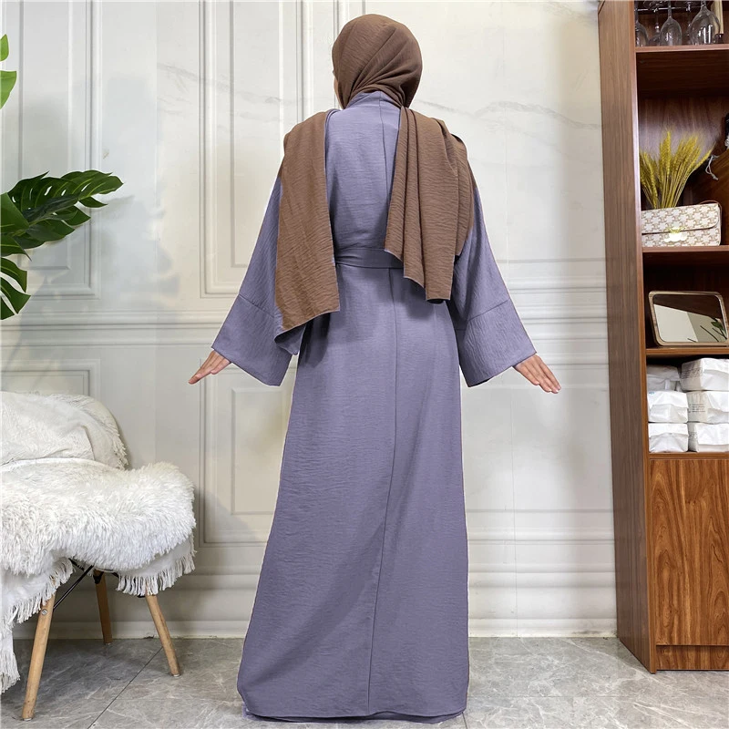 2 Piece Abaya Kimono Matching Muslim Set Ramadan Abayas for Women Dubai Turkey Inner Hijab Dress African Islam Clothing Jilbabs