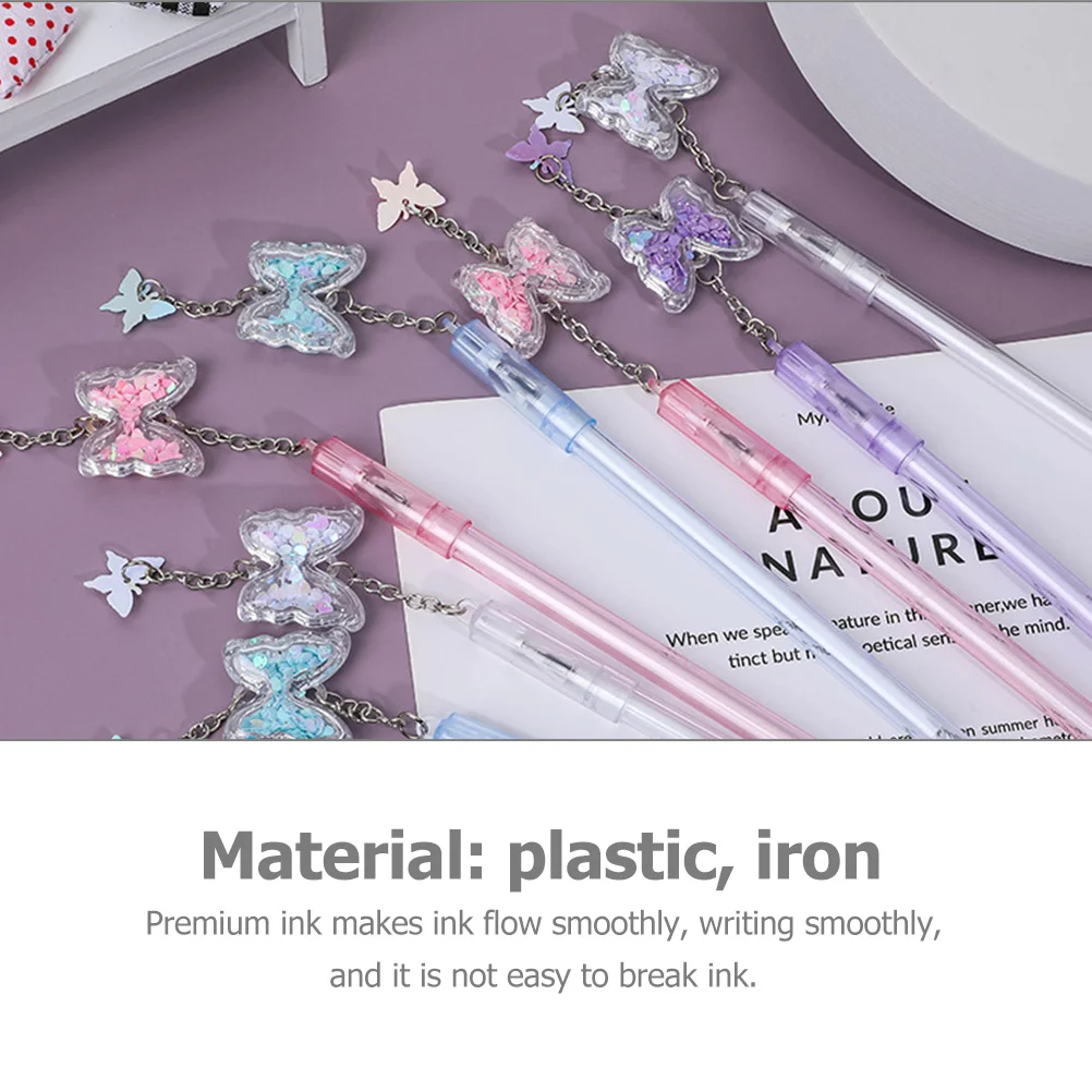

8 Pcs Butterfly Pendant Sign Roller Novelty Pens Prize Ballpoint Students Gel Fun Iron Office