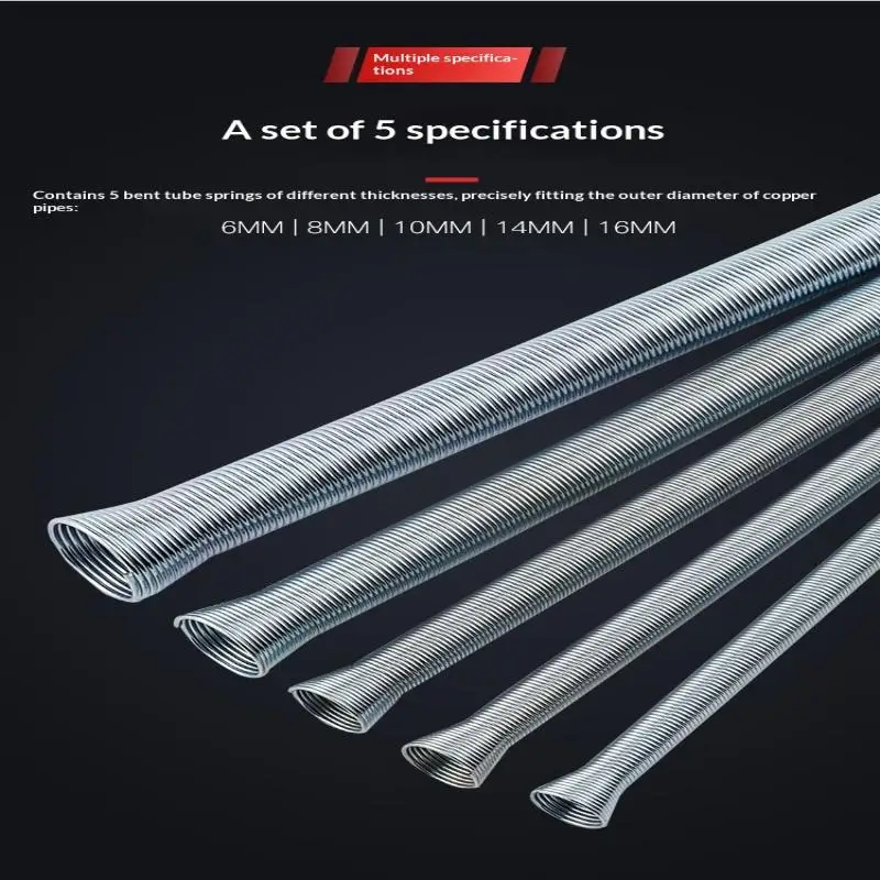 5Pcs Outside Style Spring Copper Tube Benders Manual Internal Folding Bending Line Pipe For 1/4 1/2 3/8 5/8 5/16 Inch Pipes.'..