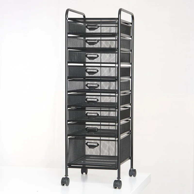 

A4-9 (10) Mobile Iron Art Cart Storage and Sorting Shelf Storage Shelf File Shelf Bookcase Cart Office Supplies