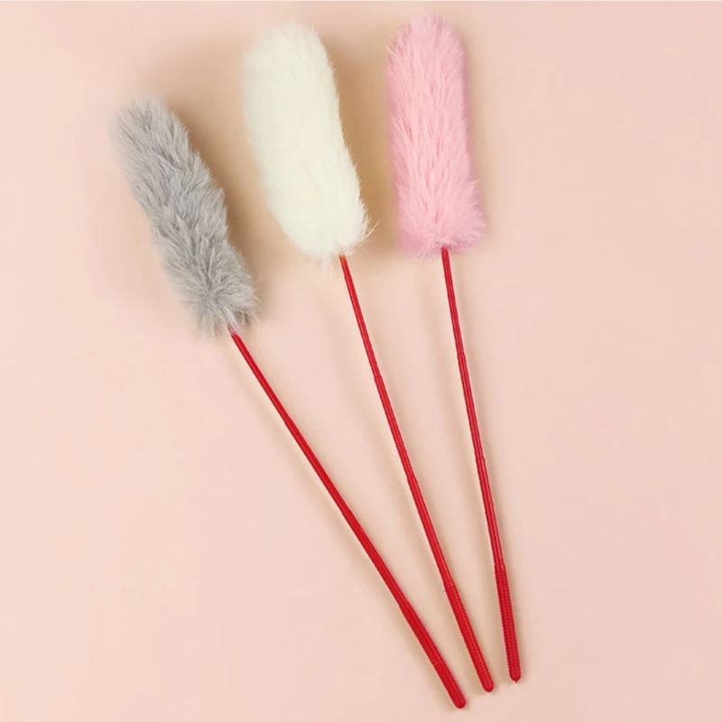 

10 шт., игрушки-тизеры для котенка, кошки, палочки, игрушки, забавные интерактивные игрушки для домашних животных, цвет, случайный искусственный мех, игрушки для кошек, товары для кошек