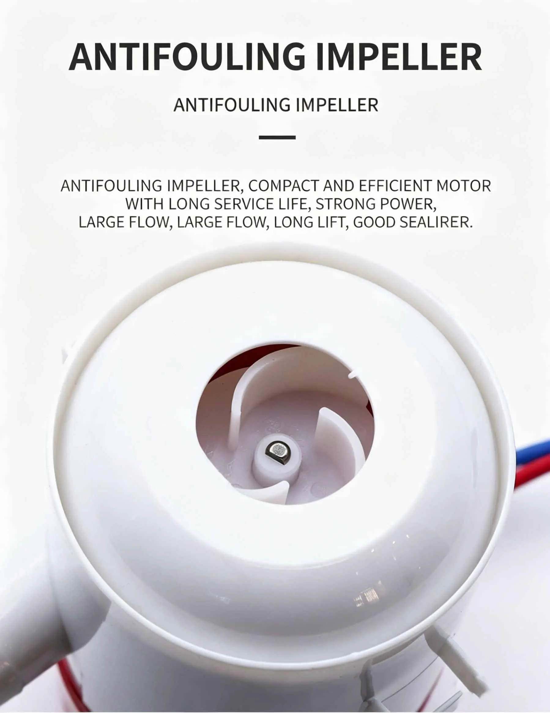 Tauchbilgenpumpe, Mini-Elektrowasserpumpe 12V 24V, 350/500/750/1100GPH für Boote, Wasserflugzeuge, Wohnmobile & Hausboote – Detail 8