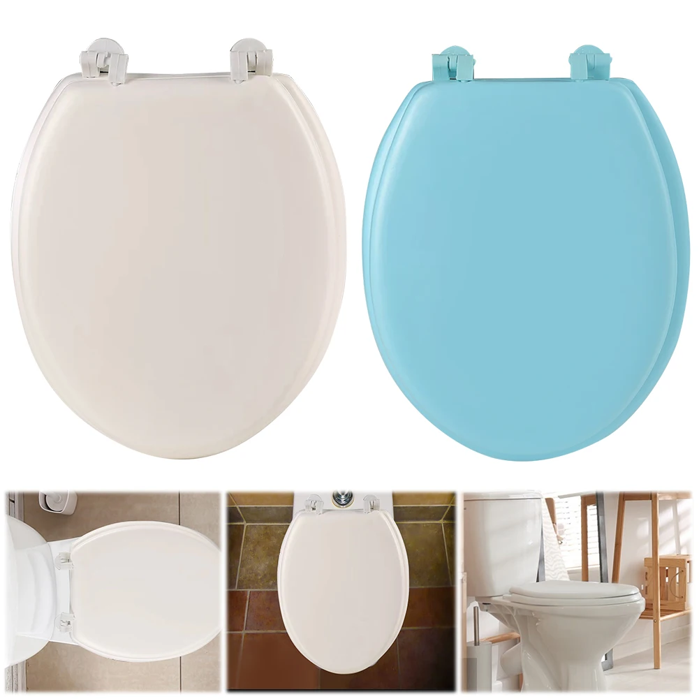 Round Soft Close Toilet Seat Comfortable Toilets Lid Cover Bathroom Replacement Cover Seats for Bathroom Seats Standard Toilets