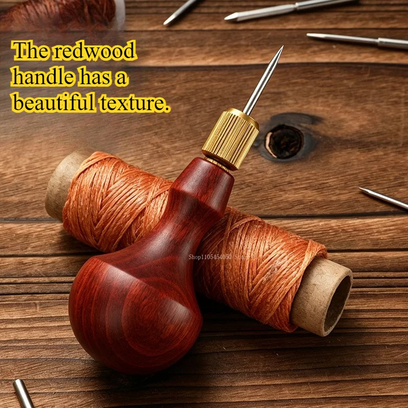 Double Gourd Interchangeable Head Rhombic Cone with 8 Conical Heads Having Through Holes Leather Handmade DIY Sewing Tool Making