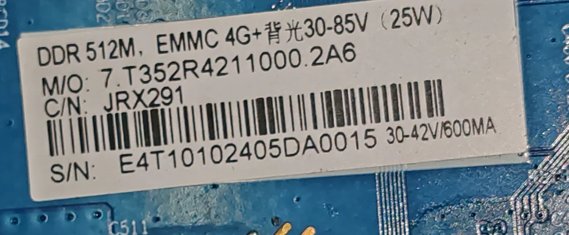 CV352-R42 WiFi network TV motherboard, physical photo, tested for 1G+8G 30--42v 600ma
