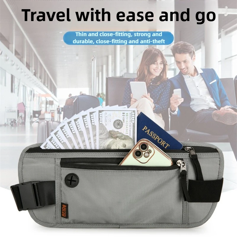 RFID Blocking Waterproof Sport Travel Phone Money Belt Bag Fanny Packs Men Women Hidden Wallet Passport Holder Bag Big Capacity
