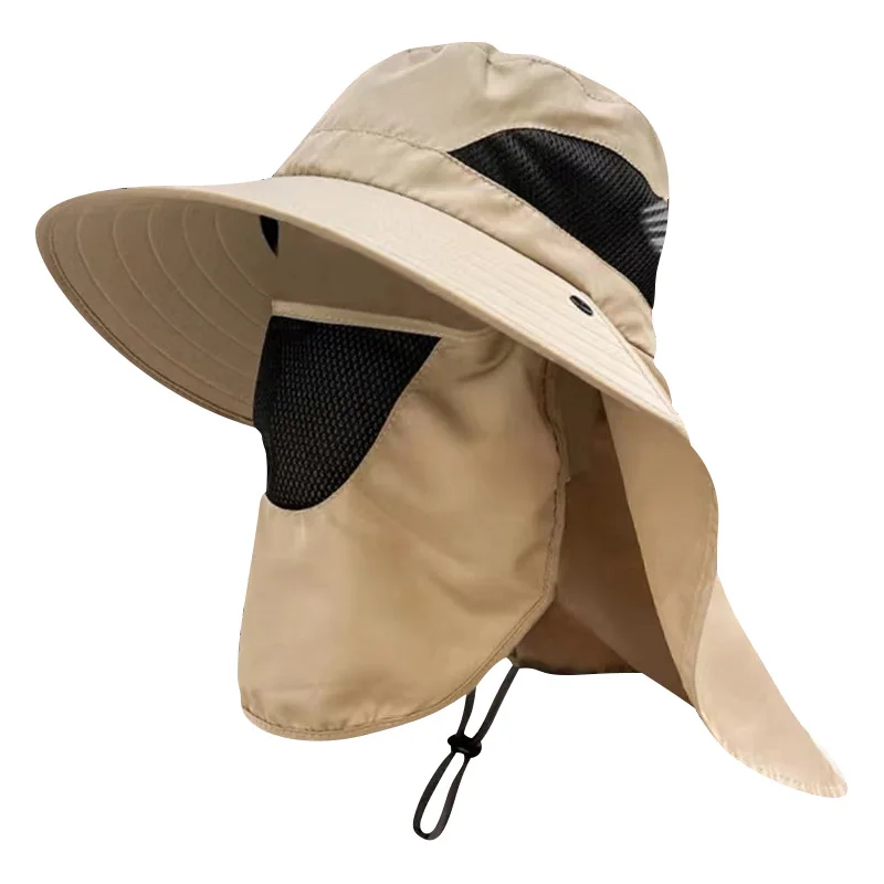 2024 Fashion Summer Bucket Hat Cowboy Men Outdoor Fishing Hiking Beach Hats Mesh Breathable Anti UV Sun Cap Wide Brim Sun Hat