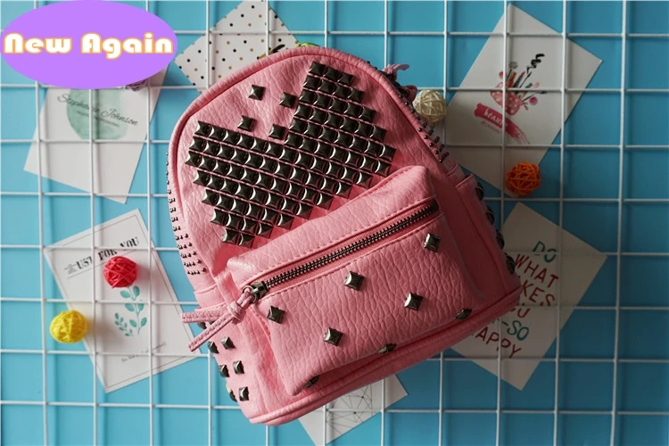 Mochilas con remaches personalizadas para niños, bolsos punk para exteriores, bolsas de vacaciones para niños, mochilas escolares populares para niños, mochila de pu para niños, NAB054