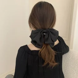 Korean Fashion Big Size Bow Hair Pin Ribbon Black High Quality Elegant Updo Headwear for Girls Women Hair Accessories