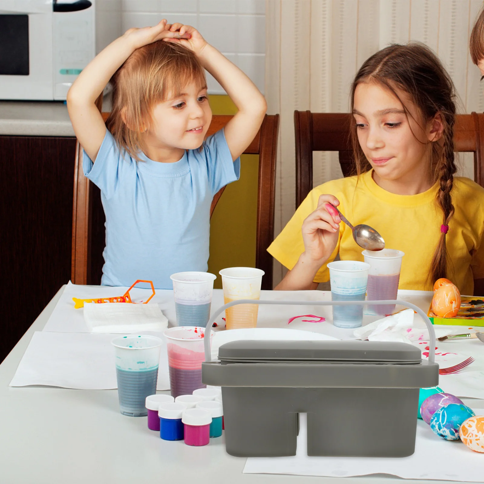 Lavadora de pinceles de pintura multifuncional, soporte limpiador de pinceles portátil, placa mezcladora para pintura, papelería, cubos de pintura de plástico