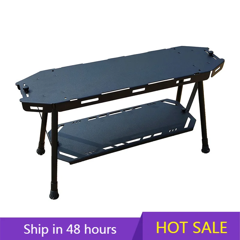POWER LEAP Table de Camping pliante d'extérieur en alliage d'aluminium support de rangement Portable multifonctionnel Table tactique IGT de Style noirci