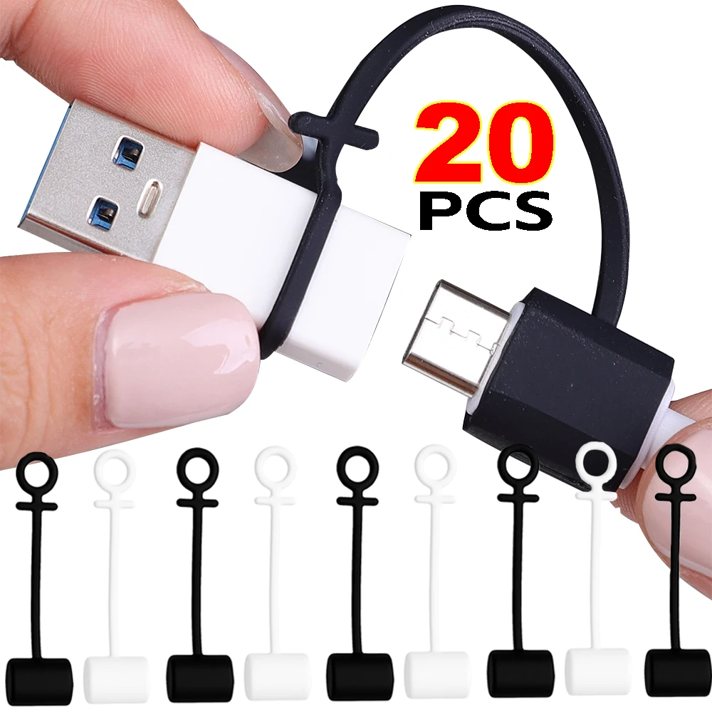 

1-20Pcs Anti-lost Mobile Phone Charging Adapters Fixed Tether Protectors for Type C Micro USB Converter Silicone Fixed Tether