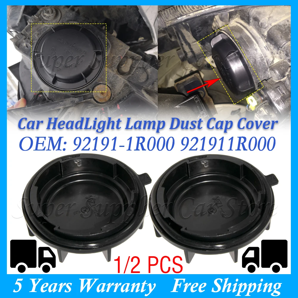 

1/2PCS For Hyundai Accent Solaris 2011 2012 2013 Car Headlight Bulb Dust Cap Cover New Black 92191-1R000 92191 1R000