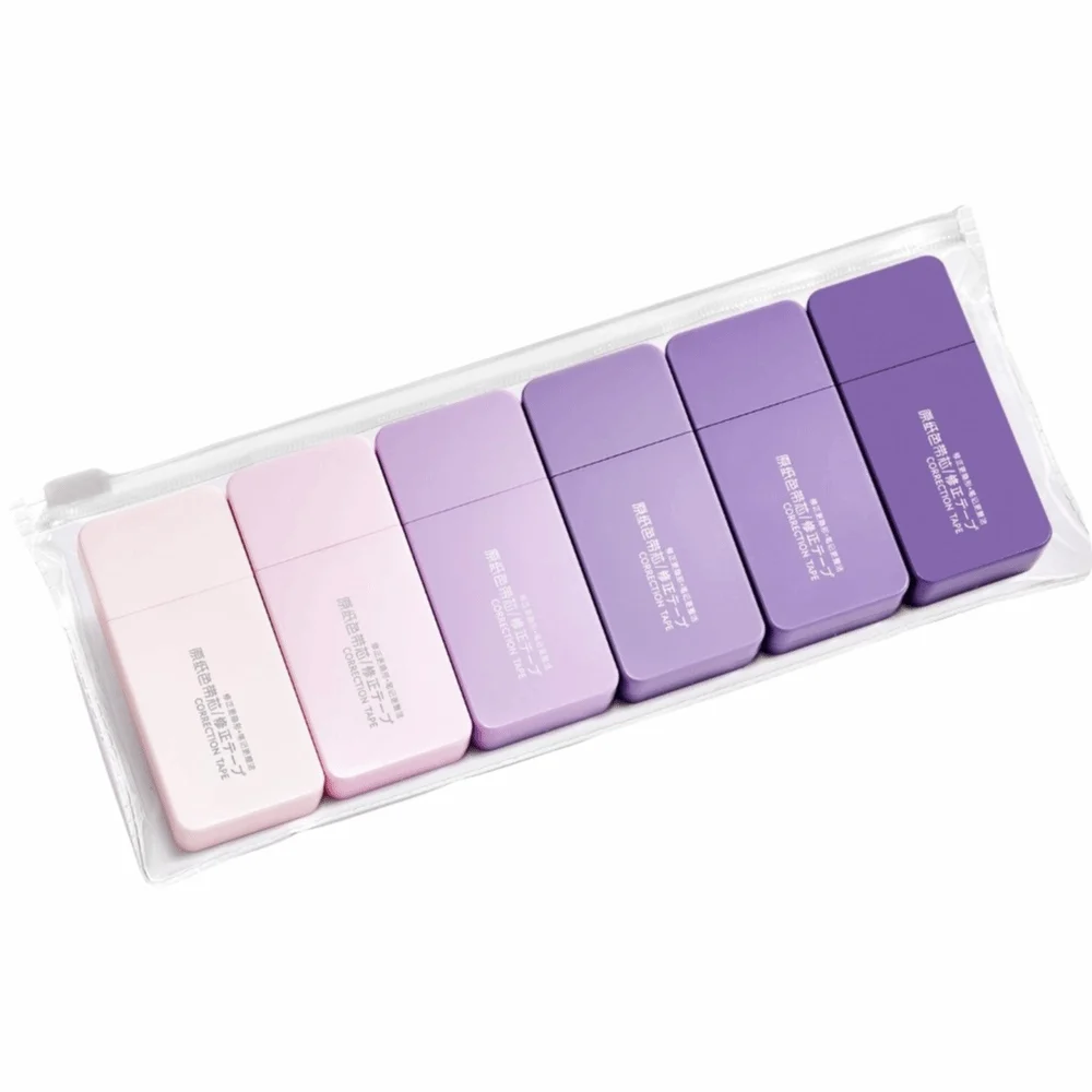 Original Paper Color Correction Tape Non-Tear Gradient Color Invisible Correction Tape Set Smooth White Out Tape Students