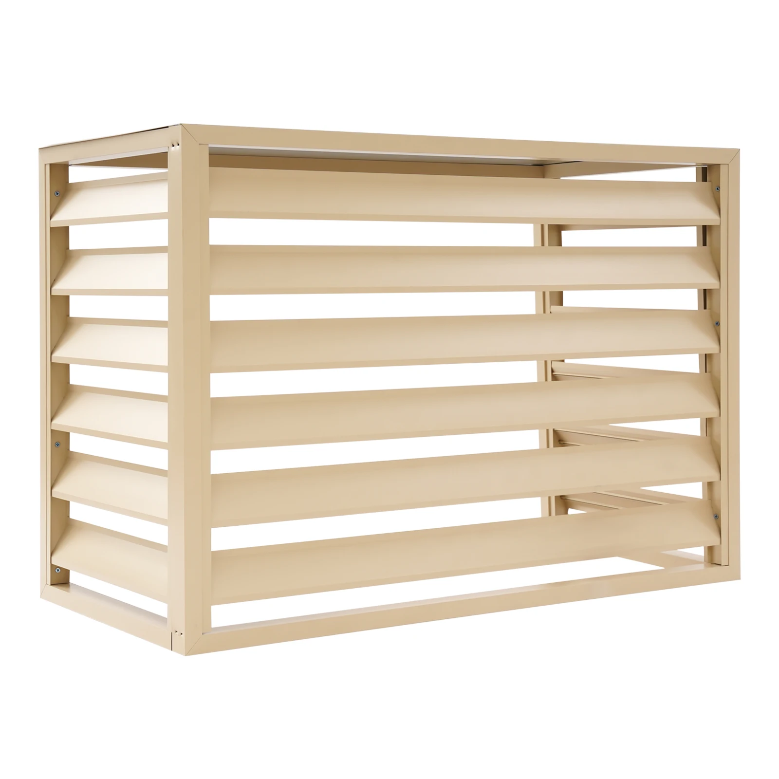 Four panel AC unit fence in a garden setting