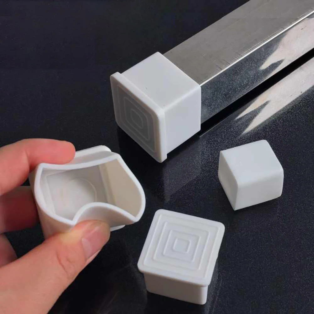 10-100mm Round Square Rectangular Chair Leg Caps White Furniture Foot Table End Covers Pipe Plug Floor Protector Non-slip cover image 3
