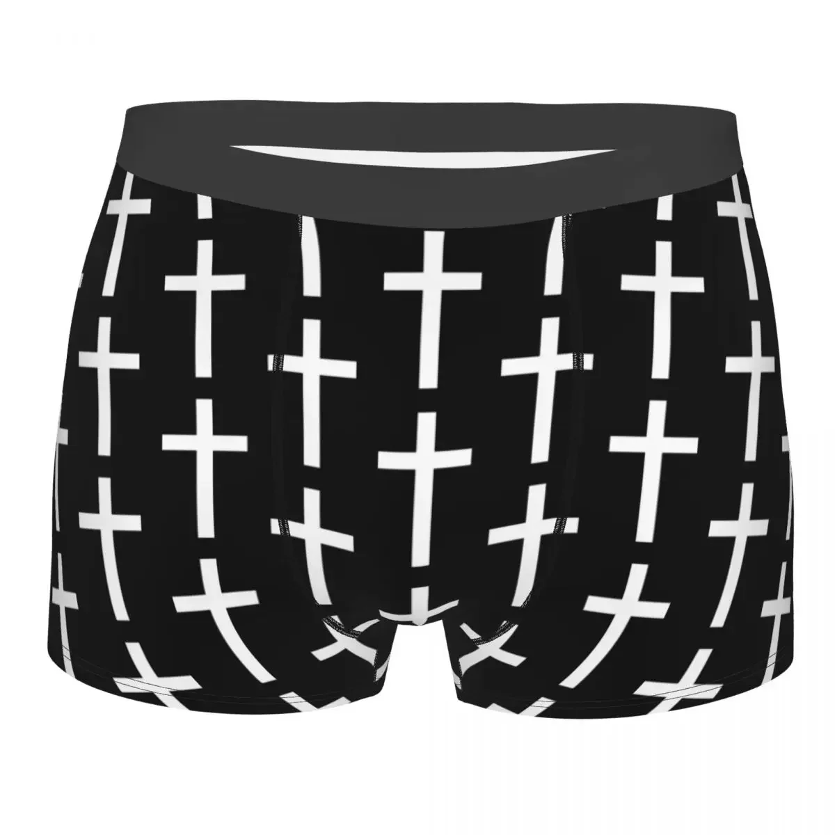 Catholic Jesus Cross Boxer Shorts For Men 3D Printed Male Christian Religious Underwear Panties Briefs Breathbale Underpants