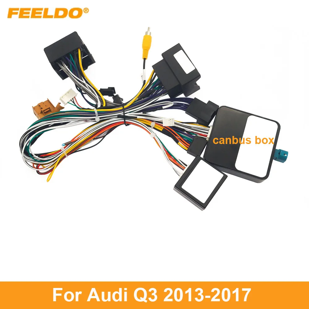 

FEELDO Car 16pin Power Cord Wiring Harness Adapter With Canbus Box For Audi Q3 2013-2017 Installation Head Unit