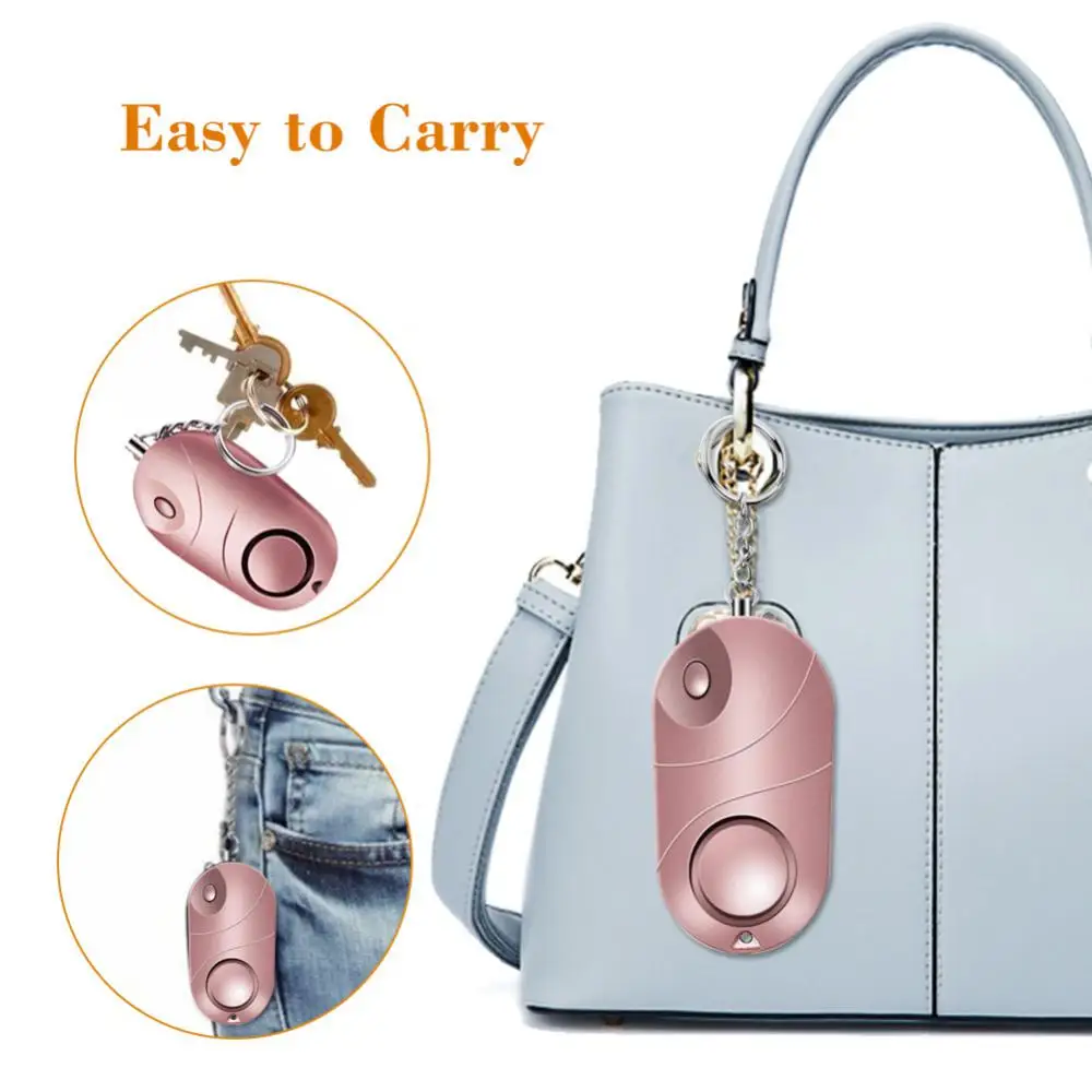Self Defense Alarm With LED Flashlight 120-130dB Safe Scream Loud Mini Emergency Security Alert Keychain Girl Kid Women Protect