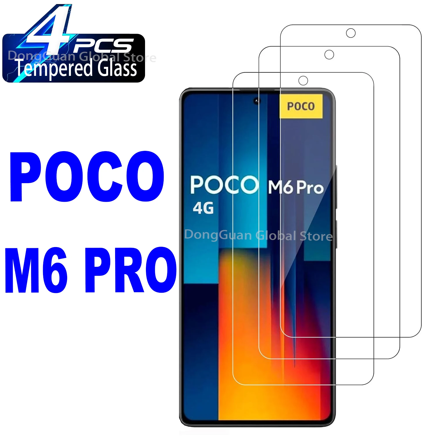 

6.67" Tempered Glass For Xiaomi POCO M6 Pro Screen Protector Glass Film