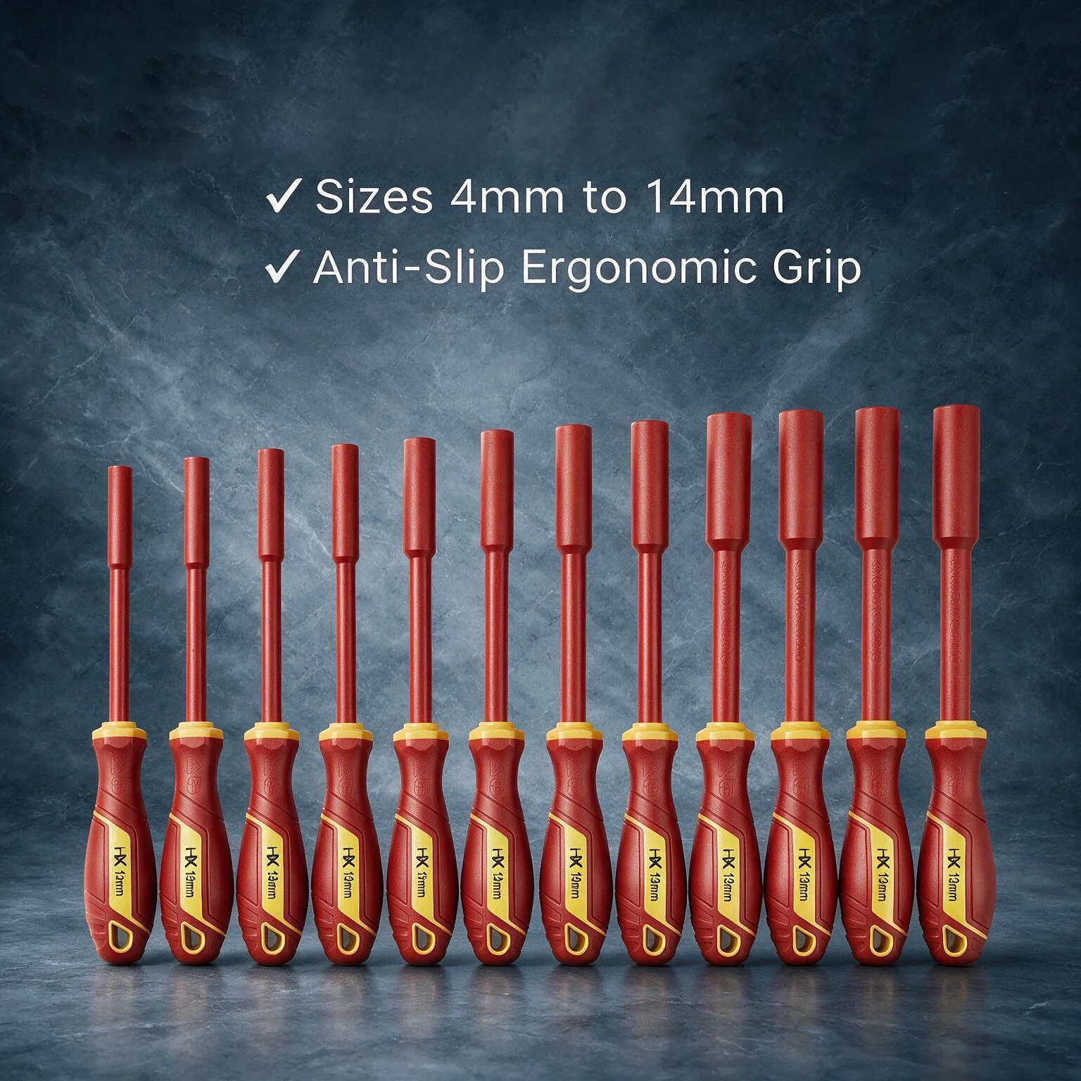 1pc Insulated Screwdriver Handle Phillips & Slotted VDE  Anti-electric Shock Household Maintenance Replacement Handle 4mm-14mm