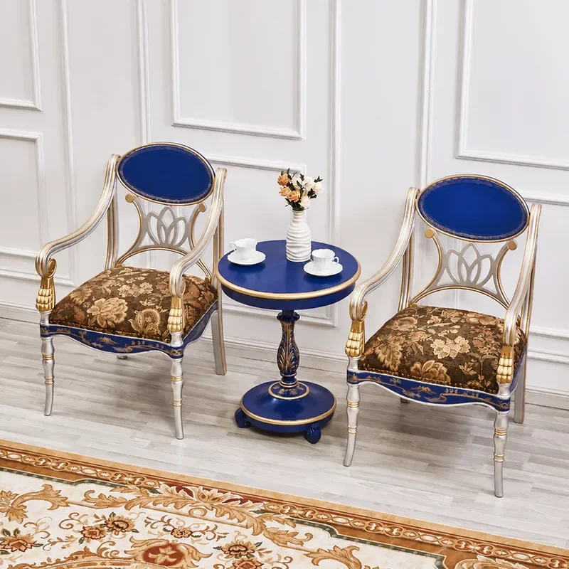 Full Solid Wood Sofa Chair Armchair Painted Furniture Negotiation Chair Computer Chair Round Table