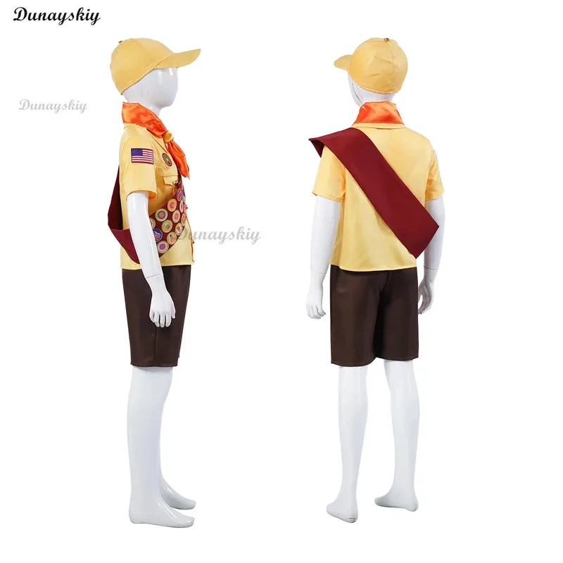 DY20Russell القبعات تأثيري أنيمي فيلم حتى البرية اكسبلورر زي الأطفال الكبار الأسرة موحدة ملحق لعب الأدوار بدلة الحفلات