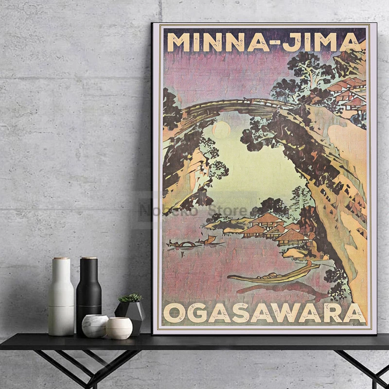Vintage Japan Travel Poster Tokyo Kyoto Osaka Miyajima Prints Canvas Painting Wall Art Pictures Home Room Vintage Japanese Decor
