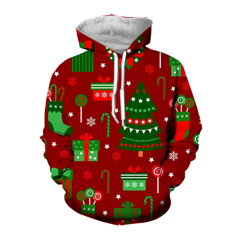 Jumeast 3D Christmas Santa Printed Men Hoodies Casual Oversized Animal Alpaca Graphic Hoodie Streetwear Tops Trending Clothing