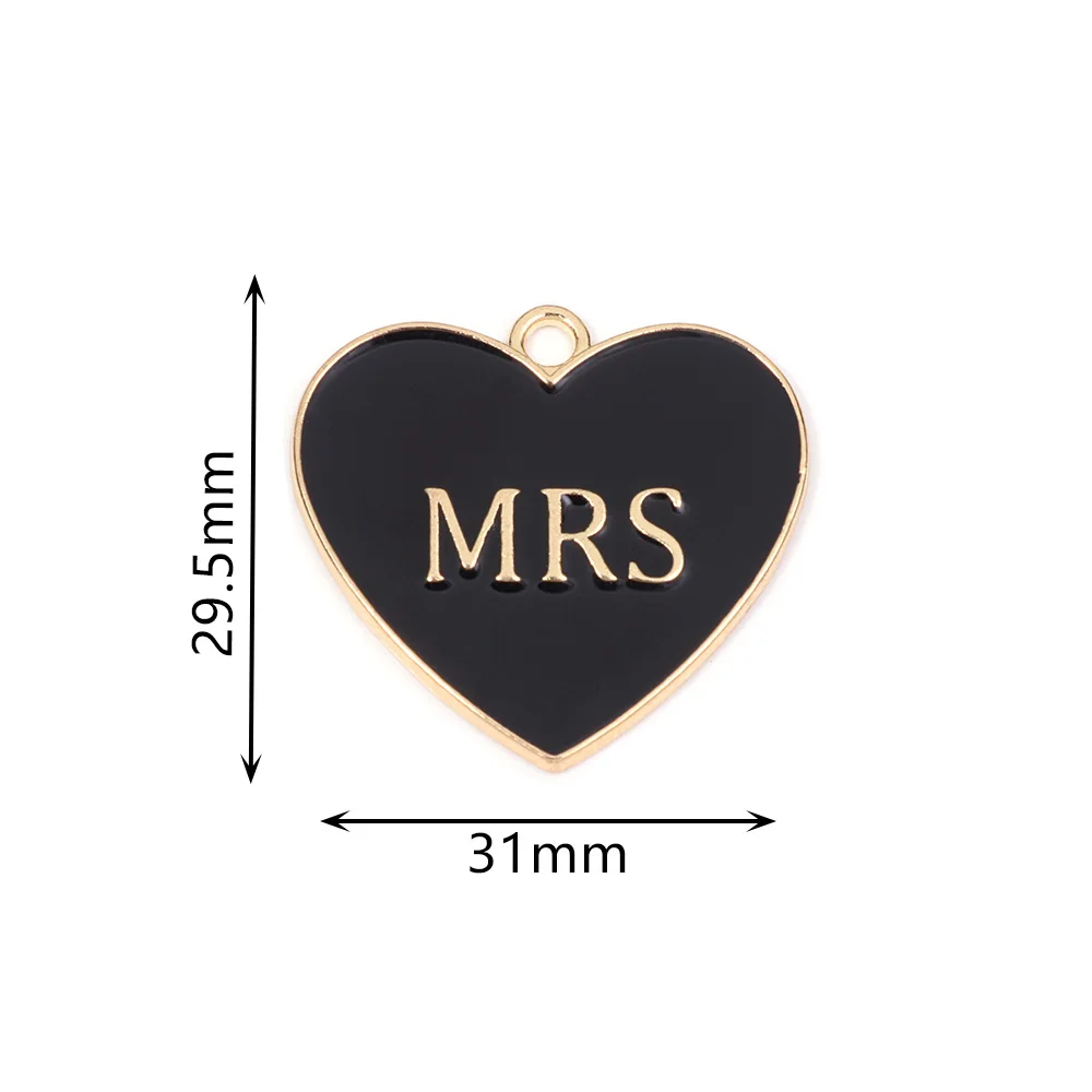 

5pcs/Lots Alloy Drip Oil Charms Heart Shaped Letter Pendant Charms for DIY Crafts Ornament Decoration Handmade Accessories