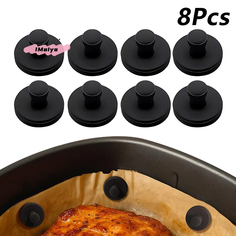 

Набор из 8 многоразовых магнитных силиконовых зажимов-держателей для пергаментной бумаги для аэрофритюрницы, аксессуар для кухни