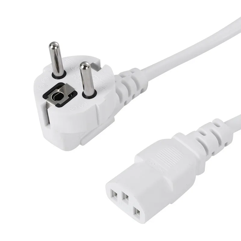

White Product Tail Power Cord US Standard European Standard BS British Standard AC Three-plug Adapter Cable Plug Cable