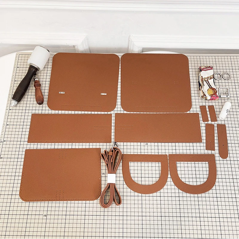 Handmade Leather Handbag for Women, DIY Material, Cross-body Bag, Semi-Finished Accessories Kit