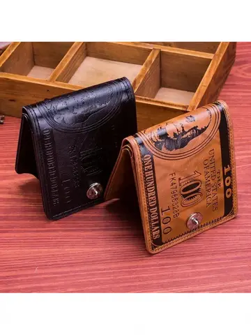 Men's Wallets with 100 US Dollar Pattern Hasp Male Leather Wallet with Zipper Card Holder Coin Pocket Purse cartera hombre