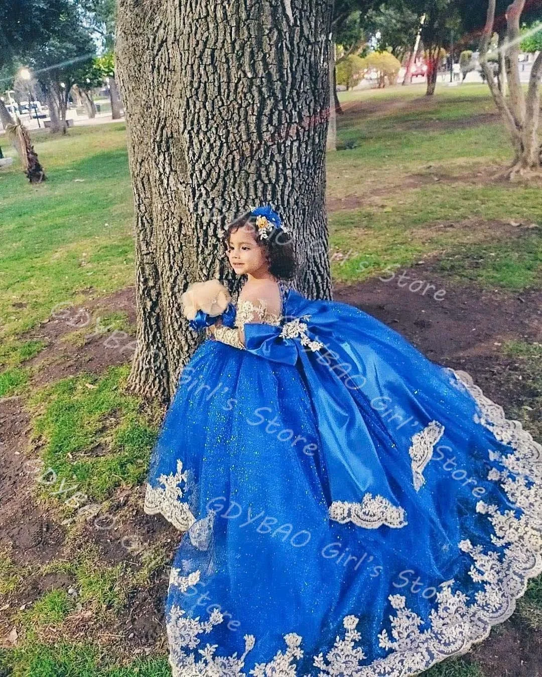 Vestidos de niña de flores con apliques, fajas, cuello redondo, mangas completas, vestido de desfile de princesa, vestido largo de fiesta para niños, primera comunión