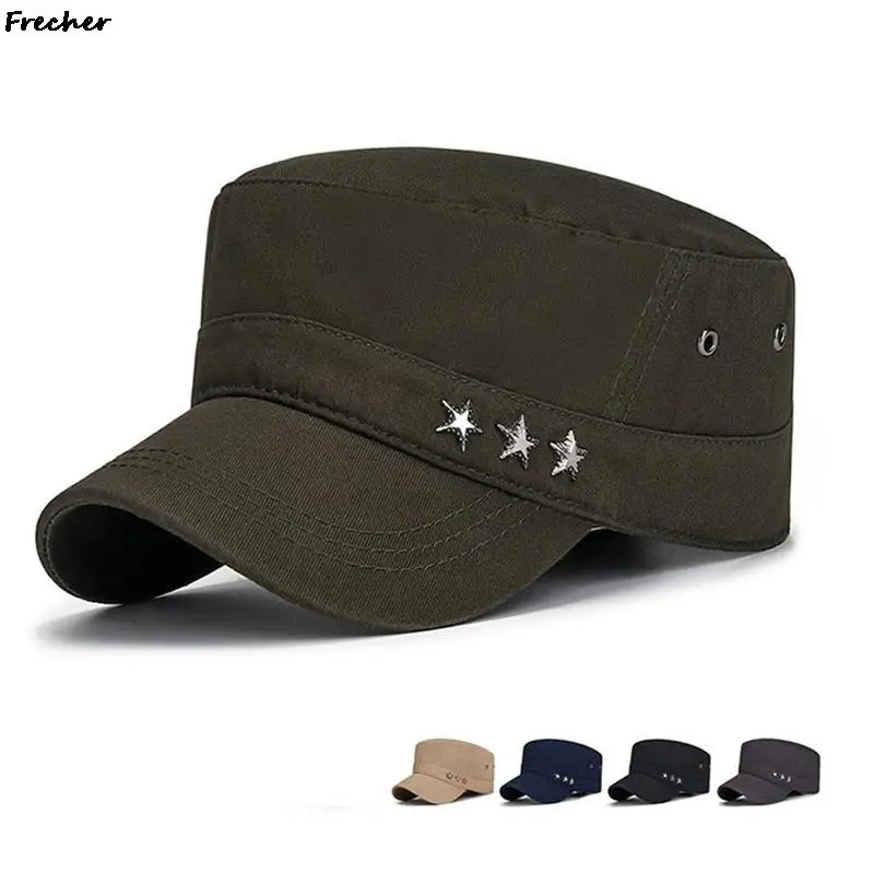 Gorras militares clásicas Vintage, gorra de béisbol, sombreros planos del ejército, deportes al aire libre, ciclismo, sombrero de cadete de algodón