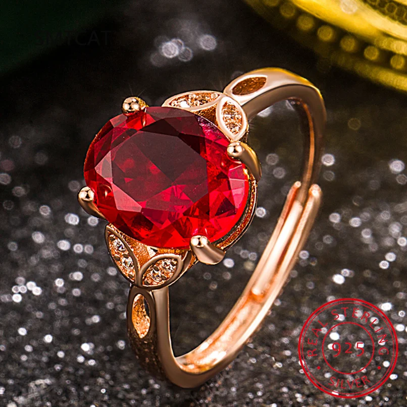 

Oval Cut Natural Red Garnet 925 Sterling Silver Leaves Ring for Women Fashion Engagement Ruby Gemstone Jewelry Anillos De Prata