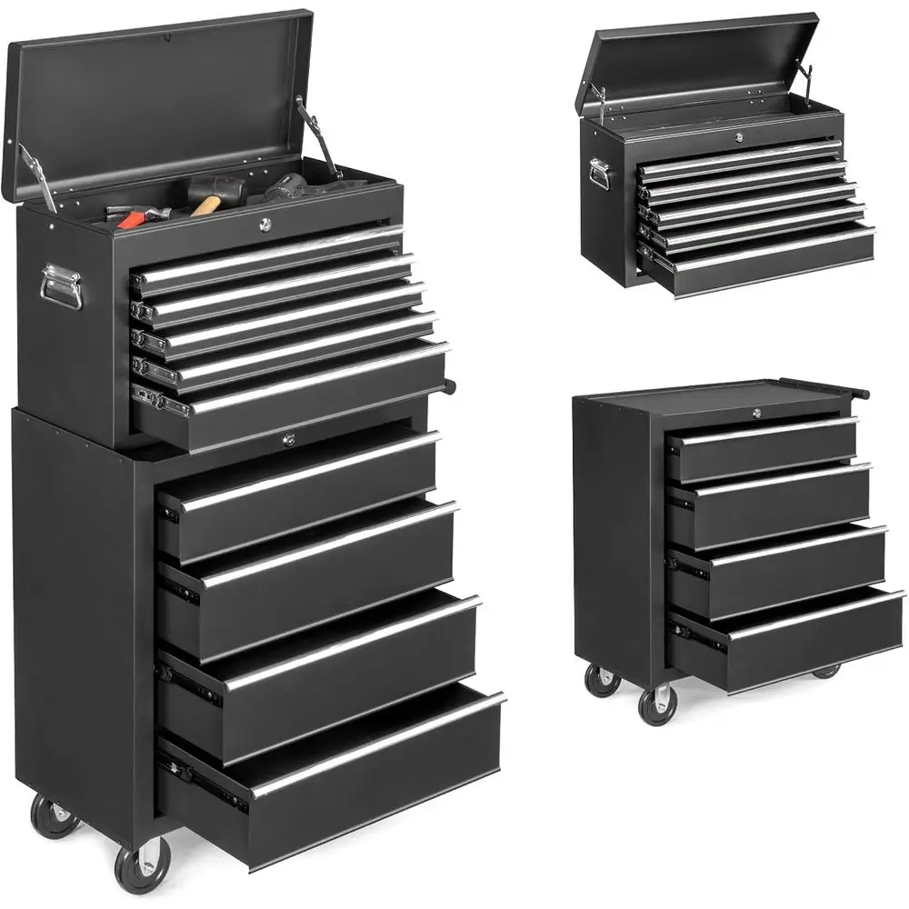 

Переносной инструментальный ящик на колесах с замком, большой шкаф для хранения для гаража, мастерской и дома