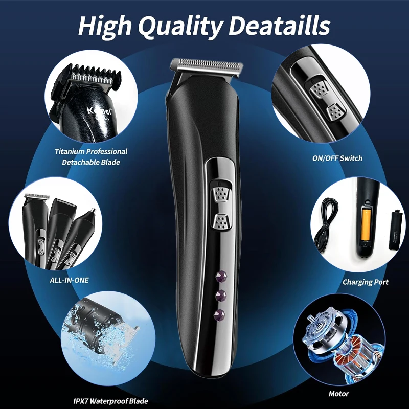 Beard Trimmer Men Hair Clipper Men,Nose & Ear Trimmer,All-in-One Body Groomer Men Kit, Cordless Rechargeable Hair Clippers