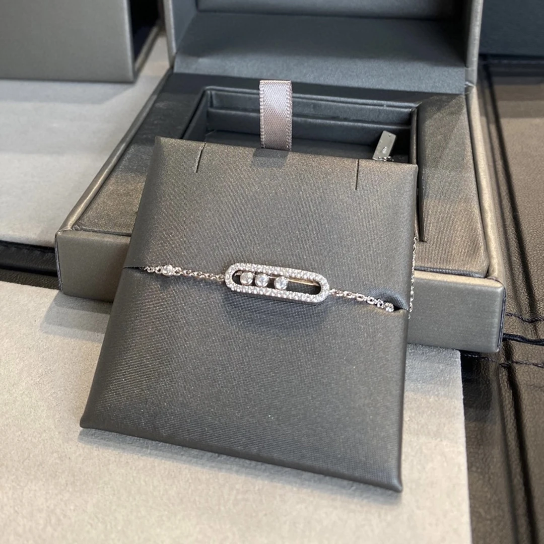 

Fashion luxury jewelry S 925 sterling silver 5A zircon full diamond women's bracelet. Classic Moving Stone 1:1