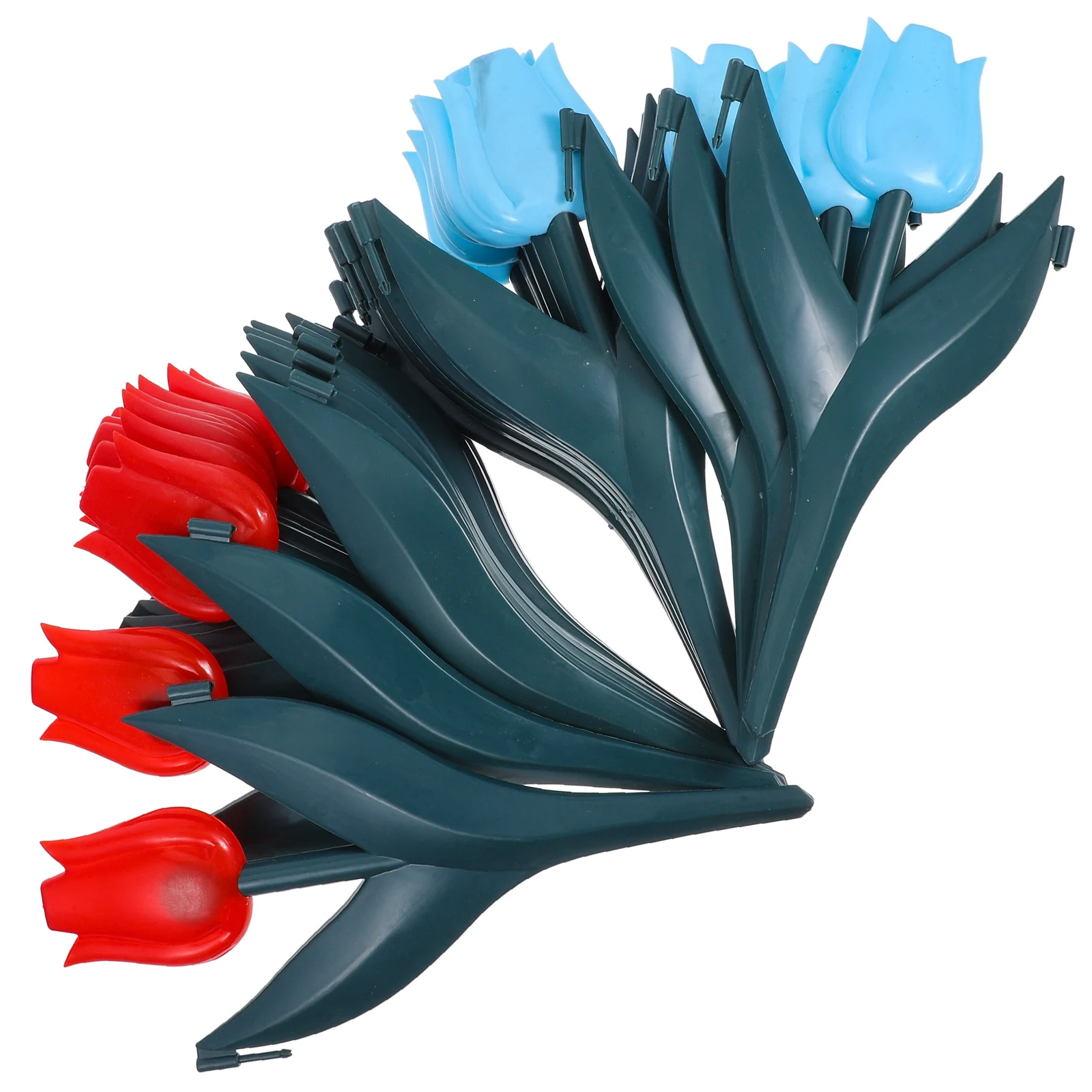 

20Pcs Garden Edging Plastic Fence Tulip Lawn Border Landscape Outdoor Garden Tulip Fence Decoration Fake Tulips Flowers