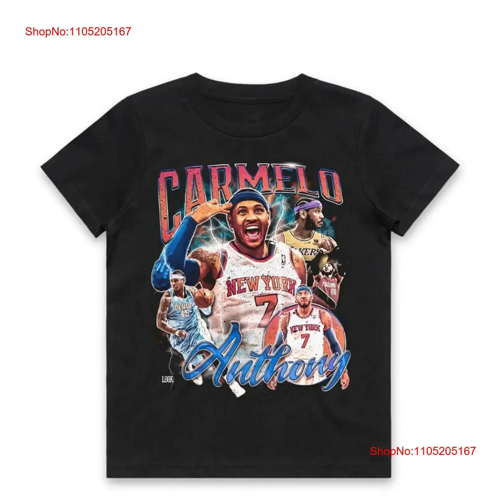 Carmelo Anthony 'Melo' LOOK camiseta verano Fan vintage lavado versátil Unisex elegante transpirable streetwear ligeramente moda