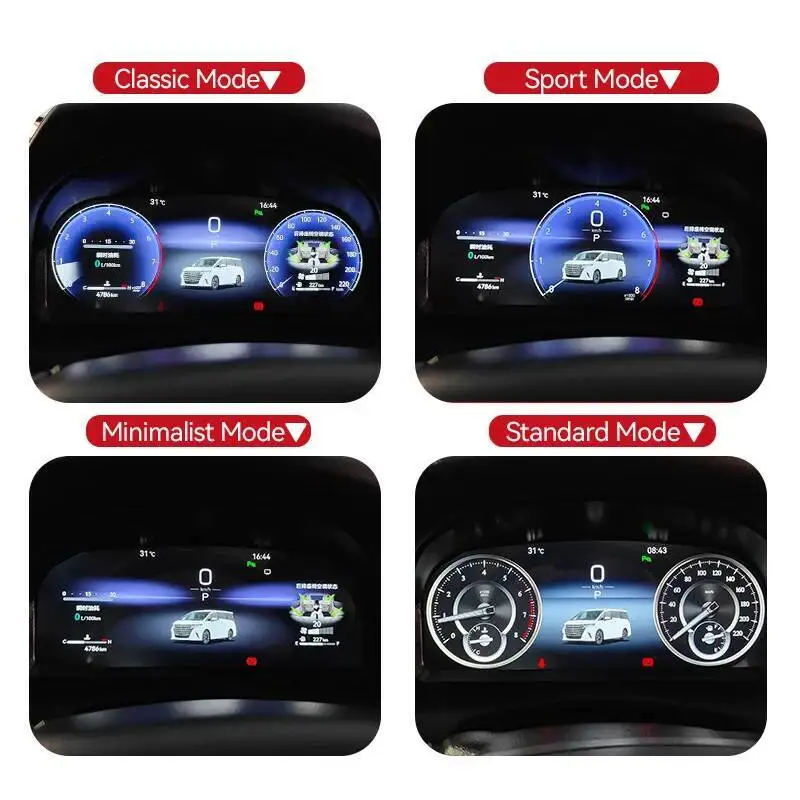 12.3'' CarPlay Virtual Cockpit Dashboard For TOYOTA Alphard Vellfire 2015-2022 Fuel Hybrid Digital LCD Cluster Instrument Panel