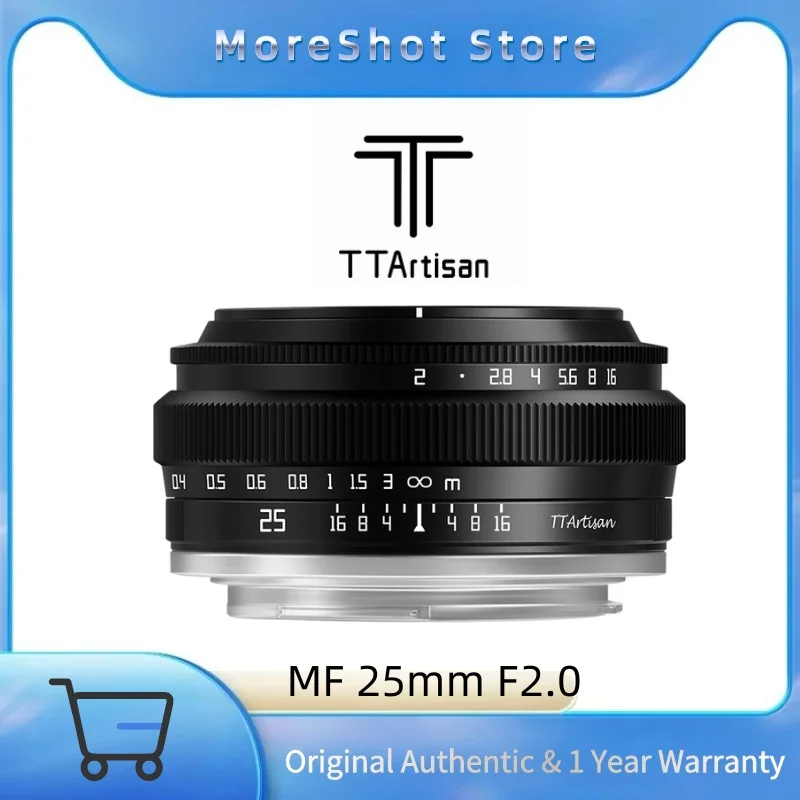 

TTArtisan MF 25mm F2 APS-C Frame Wide-Angle Large Aperture Manual Focus Prime Lens for Sony E Fuji X Nikon Z Canon M4/3 M43