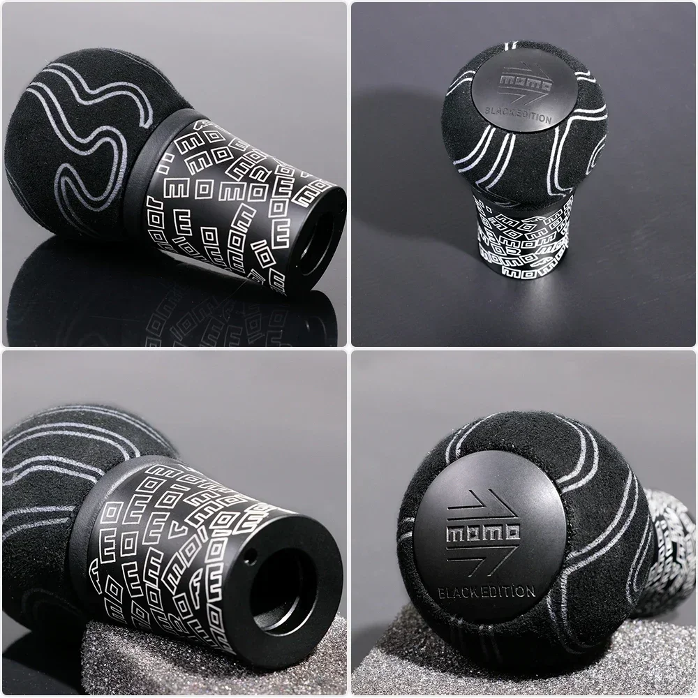 momo ULTRA BLACK EDITION Auto Schaltknauf Graffiti Wildleder Leder Schaltgetriebe Stick Schalthebel
