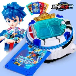 Metal Card bot Beast Energy Transform Robot Car Deformation Mecha Cartoon Animation Summon Watch Action Figure Blue Cop Kids Toy