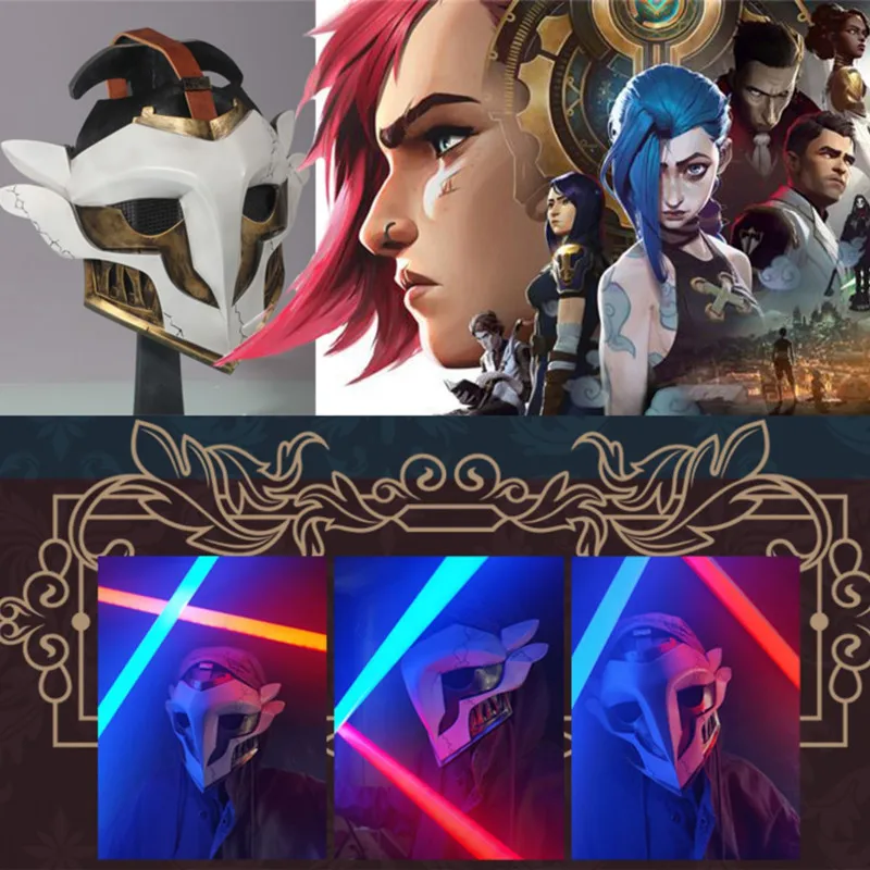 LOL Animation Arcane Wildfire Gang Ekko Cosplay Costume Mask The Boy Who Shattered Time Halloween Party Masquerade EVA