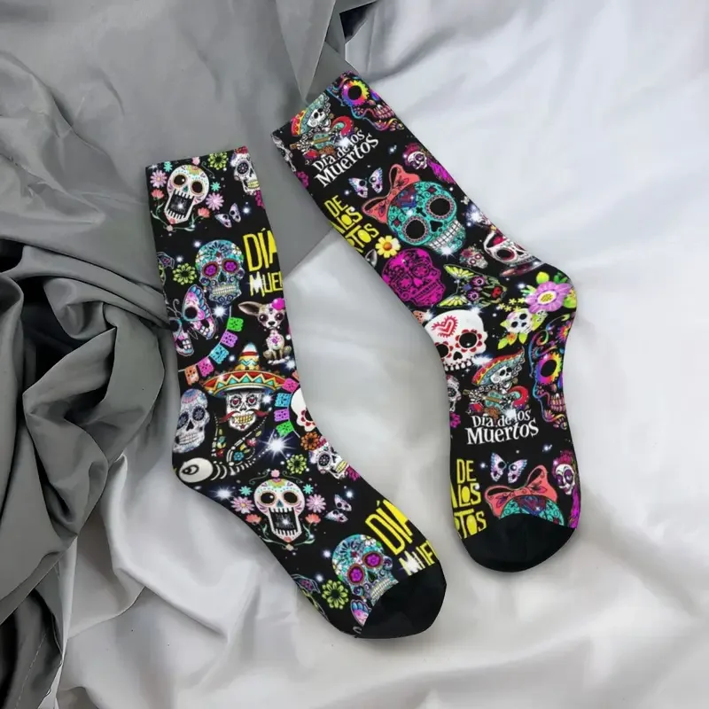 Y2K Day Of The Dead Sugar Skull Men'S Women'S Polyester Funny Happy Harajuku Spring Summer Autumn Winter Socks Gifts