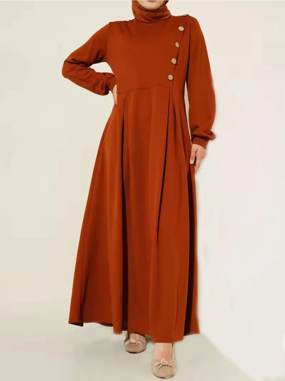 

Eid Women Dress Abaya Muslim Button Dubai Vestidos Largos Long Dresses Kaftan Arab Robe Party Caftan Jalabiya Ramadan Elegant